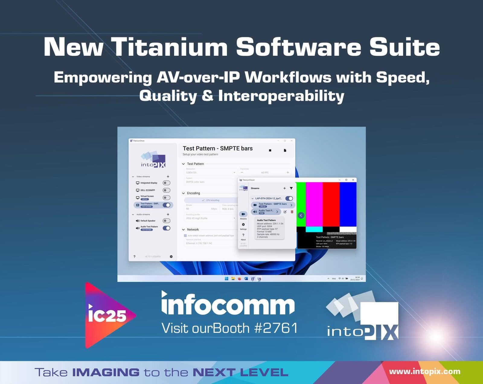 IntoPIX Presents Its New Titanium Software Suite: Empowering AV-Over-IP Workflows With Speed, Quality & Interoperability